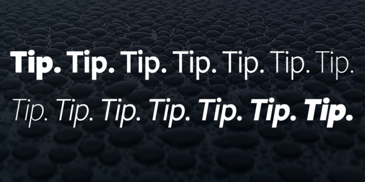 Tip font preview