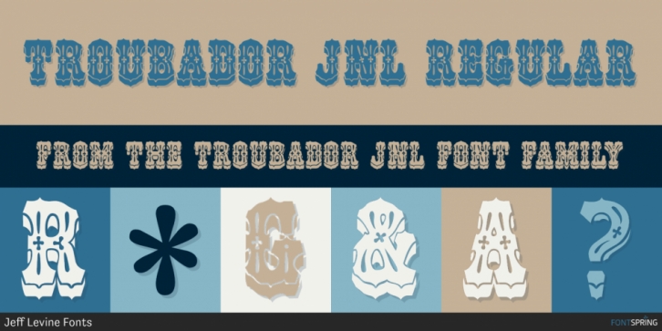 Troubador JNL font preview