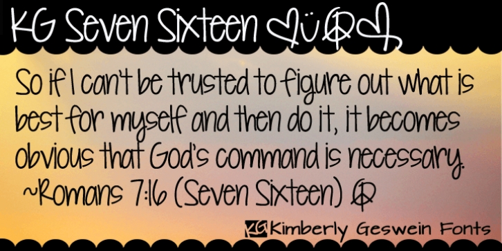 KG Seven Sixteen font preview