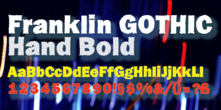 Franklin Gothic Hand font preview